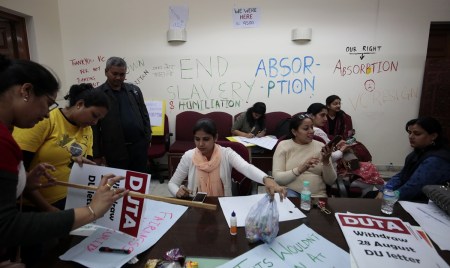 Assistant professors working on an ad-hoc basis are initially appointed for four months under the Delhi University EC resolution of December 27, 2007, and the positions on which they work are usually permanent sanction posts. (Representational/File)