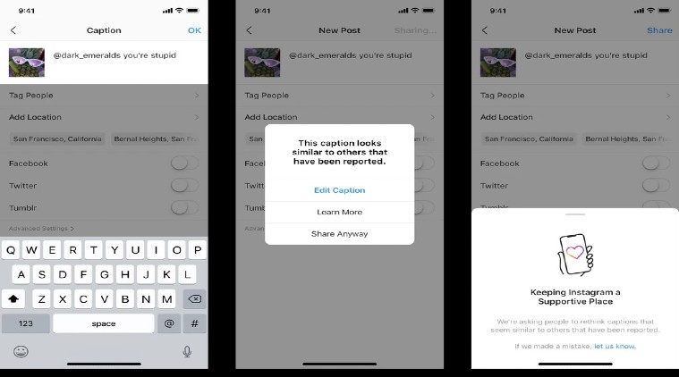 Instagram safety feature