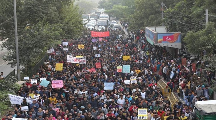 JNU fee hike, JNU protest, JNU exam boycott, Jawaharlal Nehru University, JNU exams, JNU exam schedule, what is happening in jnu, jnu students protest