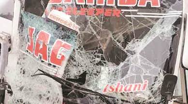 Pune news, Pune city news, Pune Mumbai expressway accident, bus accident Pune, indian express news