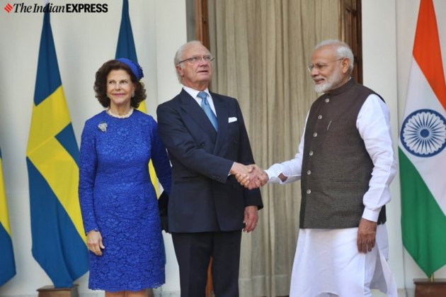 sweden royal couple in india, sweden king india visit, King Carl XVI Gustaf, Queen Silvia, swedish monarchy, india sweden relations, india news, indian express