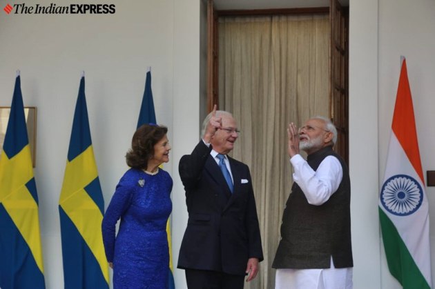sweden royal couple in india, sweden king india visit, King Carl XVI Gustaf, Queen Silvia, swedish monarchy, india sweden relations, india news, indian express