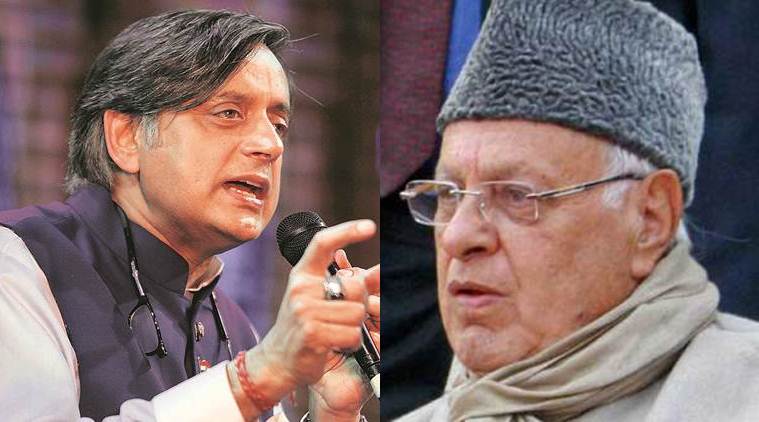 Farooq abdullah replies to shashi tharoor we are not criminals allow us to attend parliament