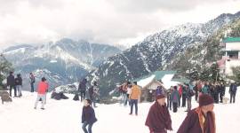 Triund hill, camping at Triund hill, himanchal pradesh tourism, snowfall, snowfall in himanchal pradesh, dharamshala news, indian express news