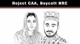 Kerala couple protest against NRC, CAA protest, CAA NRC protest, Kerala couple wedding graphic, NRC protest, boycott CAA wedding graphic, Kerala couple NRC protest photos, viral wedding graphic, Kerala news, Wayanad, Trending, Indian Express news