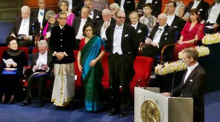 Dressed in bandhgala and dhoti, Abhijit Banerjee receives Nobel Prize 2019