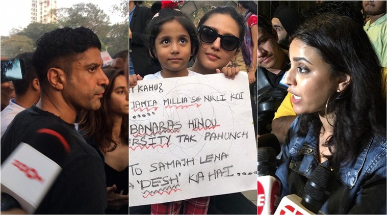 Image result for Farhan Akhtar Huma Qureshi in Protest against CAA