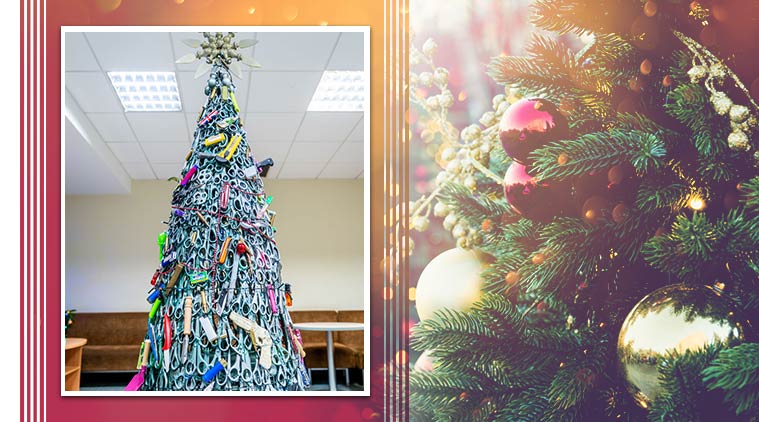 Airport Christmas tree decorated with prohibited items, Christmas tree in Lithuania airport, Trending, Indian Express news
