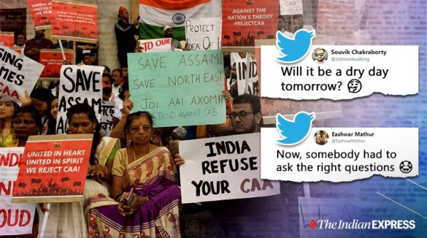 caa protest, bengaluru caa protest, bengaluru section 144 imposed, bengaluru city police, bengaluru dry day sec 144, funny tweet bengaluru police, viral news, indian express