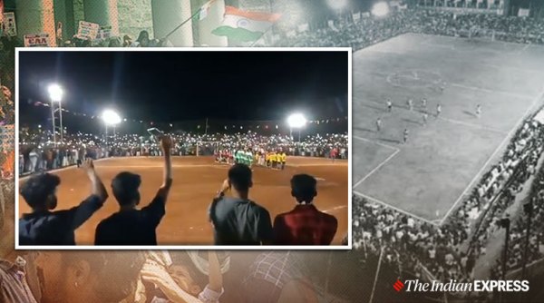 CAA, NRC, Sevens football match, Malapuram, Football fan protest against CAA, Kerala, Malappuram football stadium CAA protest, Viral video, Trending, Indian express news