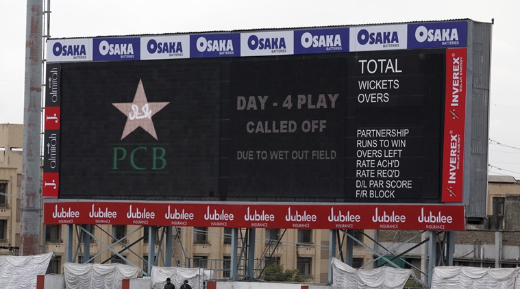 Fourth day of Pakistan vs Sri Lanka Test washed out