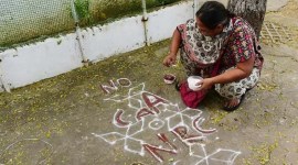 CAA protest, NRC protest, Tamil Nadu CAA protest, Chennai CAA Protest, Chennai kolam protest, chenai police arrest, Chennai police, Kolam protest, Besant Nagar protest, Besant Nagar, Tamil Nadu, Indian Express News, Chennai News