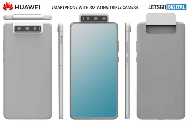 huawei triple rotating camera setup, asus 6z, triple rotating camera setup, huawei patent rotating camera