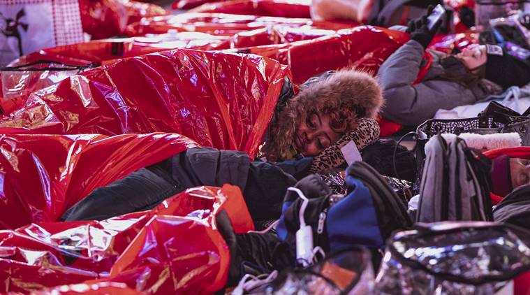 tme square sleeepout, time square night out, sleeping bags, will smith, indian express