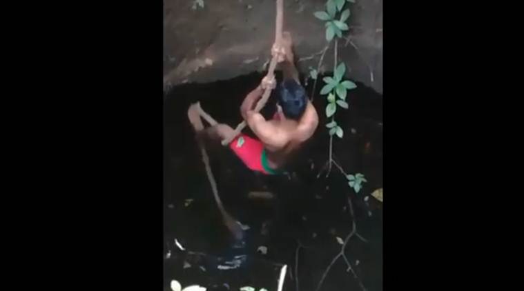 Visuals of Kerala man rescuing snake from well go viral, internet lauds daring act