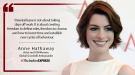 UN Women Global Goodwill Ambassador, anne hathaway, indianexpress.com, anne hathaway Goodwill Ambassador, actor anne hathaway pregnancy, anne hathaway children, delivery anne hathaway, inspiring speech anne hathaway, life positive, good morning messages, inspiring thoughts,