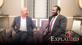 Jeff Bezos phone hacked, Jeff Bezos iPhone hacked, Saudi hacked Jeff Bezos phone, Saudi Arabia, Jeff Bezos, Amazon, Pegasus, Whatsapp, Saudi Arabia, Pegasus spyware, spying, whatsapp hacking, Indian Express