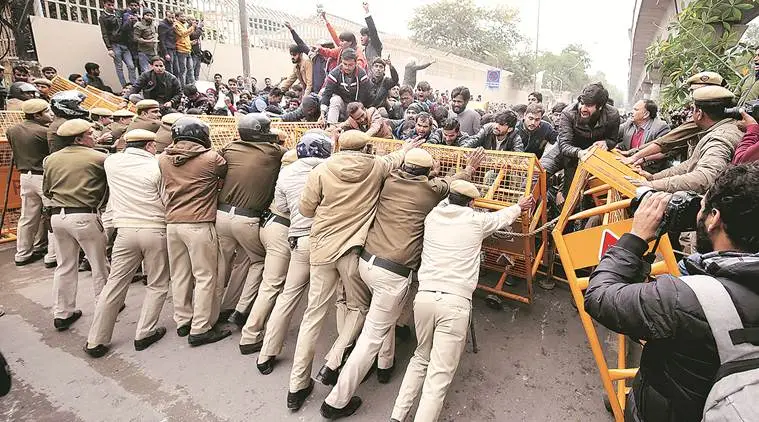 CAA protests India, Delhi Citizenship protest, Police crackdown CAA protest, Delhi police, Delhi Citizenship bill protest, indian express