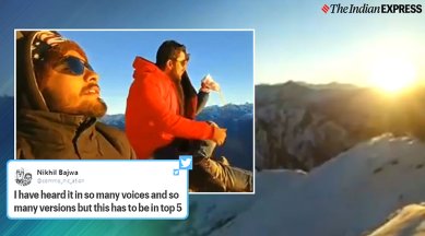 IIMC students singing Faiz Ahmad's 'hum dekhenge' at 14,000ft goes
