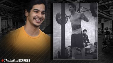 ishaan khatter, barbell back squat, how to do barbell squat, indianexpress.com, indianexpress, barbell squat, how to perform squats, celeb fitness, khaali peeli fitness ishaan khatter, instagram ishaan khatter, fitness goals,