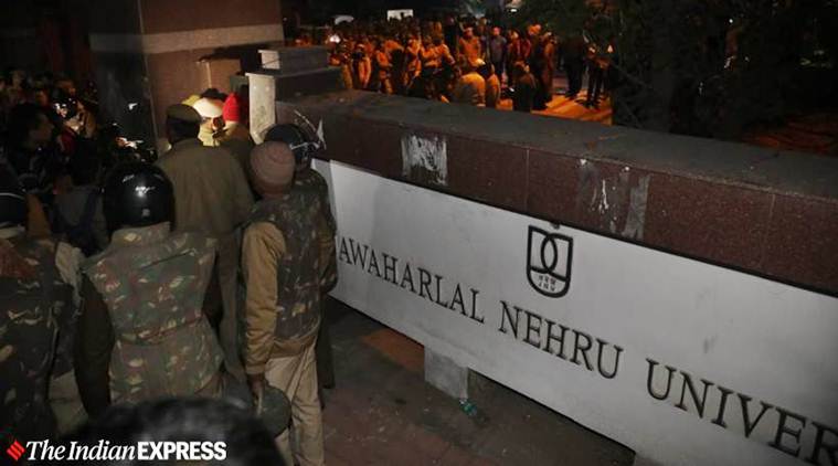 jnu protests, attack on JNU students, JNU violence, campus violence, IIT Bombay, TISS mumbai, Indian Express