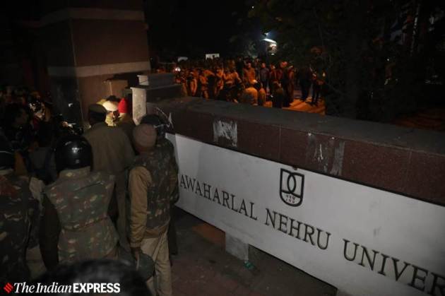 JNU, JNU protest, JNU violence, JNU photos, JNU ABVP attack, JNU attack photos, JNU ABVP NSUI attack, Indian Express photos