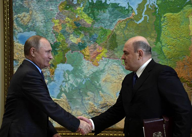 Vladimir Putin with Mikhail Mishustin