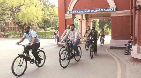 To fight pollution, Surat college asks staff to ride bicycles to work