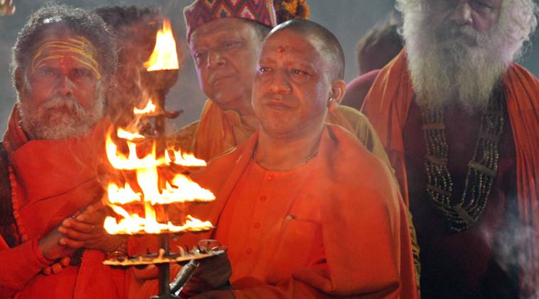  Modi clean Ganga mission, Modi Raja Bhagirath Yogi Adityanath, Lucknow city news, indian express