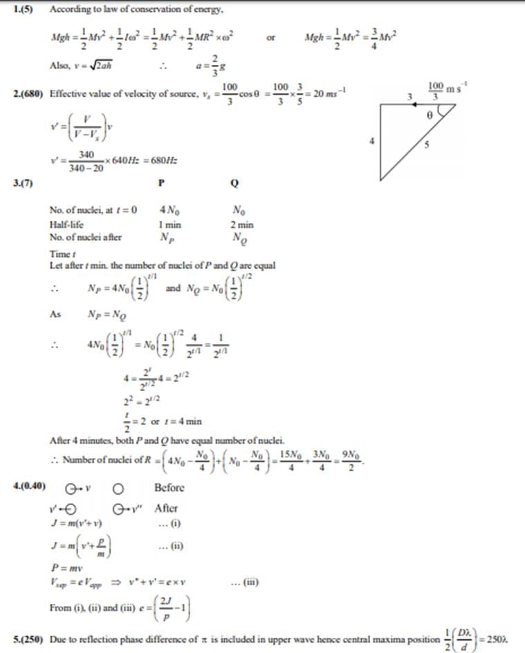 NTA JEE Main 2020 mock test paper along with answer key | Education ...