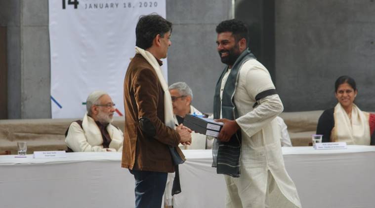 CAA protest, CAA violence, CEPT convocation, CEPT students CAA protest, CEPT students wear black, ahmedabad news, indian express news