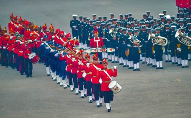 beating retreat photos, beating retreat pics, beating retreat ceremony, republic day celebrations, beating retreat at Rajpath, Vijay chowk, indian express