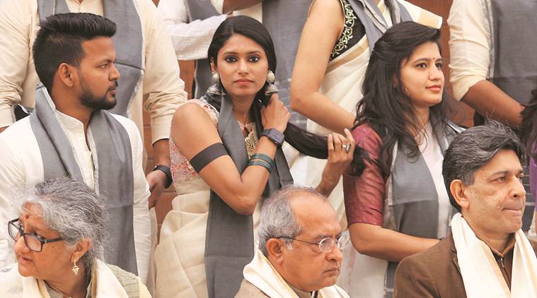 CAA protest, CAA violence, CEPT convocation, CEPT students CAA protest, CEPT students wear black, ahmedabad news, indian express news