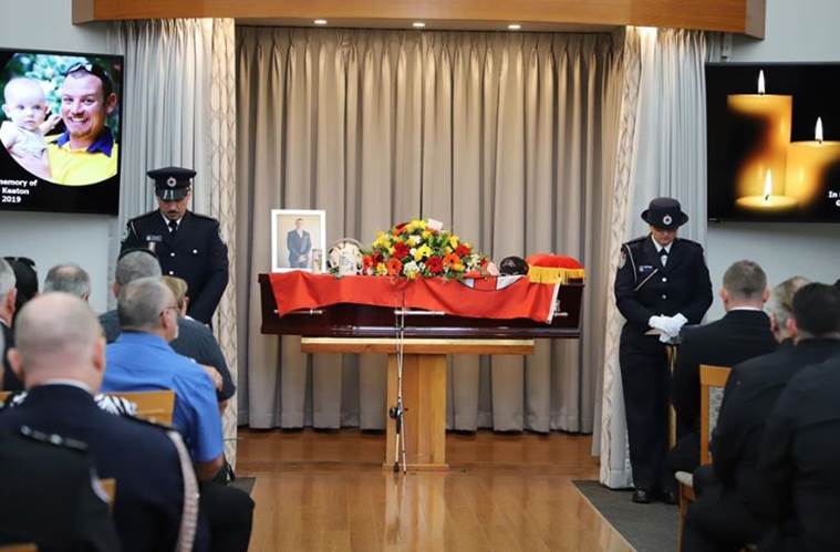 Son receives medal for firefighter father who died in Australian bush fire, Australia, Australian bushfire, Firefighter dies in Bush fire, New South Wales, New South Wales (NSW) Rural Fire Service, Trending, Indian Express news.