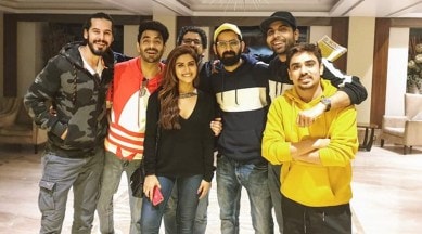 aparshakti pranutan abhishek banerjee dino morea helmet shoot wrap