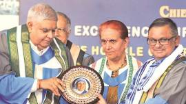 Dhankhar takes dig at CU V-C’s absence at Xavier’s convocation