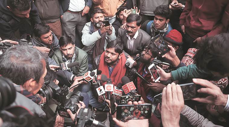 kanhaiya kumar, kanhaiya kumar jay shah remark, amit shah, kanhaiya kumar attacks amit shah, jnu sunday violence, jnu march rashtrapati bhawan, jnu march police lathicharge, delhi city news