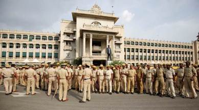 IPS officer protests near ex wife home, bengaluru news, bangalore news, IPS officer wife, Arun Rangarajan IPS, Ilakkiya Karunakaran, indian express