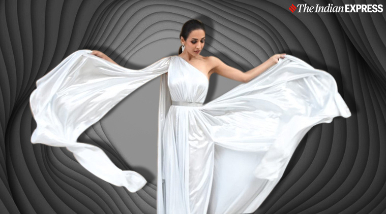 white flowy gown