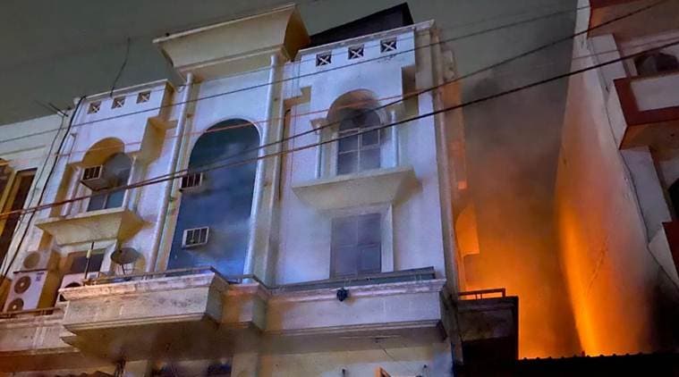 delhi fire, delhi patparganj fire, delhi printing press fire, indian express, delhi news
