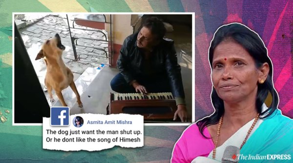 dog sings song, dog ranu mondal song, man dog sing ranu mondal song, dog viral videos, funny dog videos, indian express
