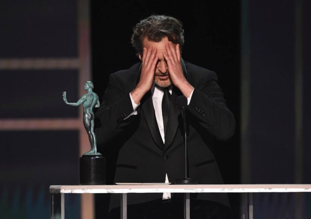 SAG awards, SAG speeches, sag winners, once upon a time in hollywood, brad pitt, jennifer aniston, phoebe waller bridge, leonardo di caprio, robert de niro