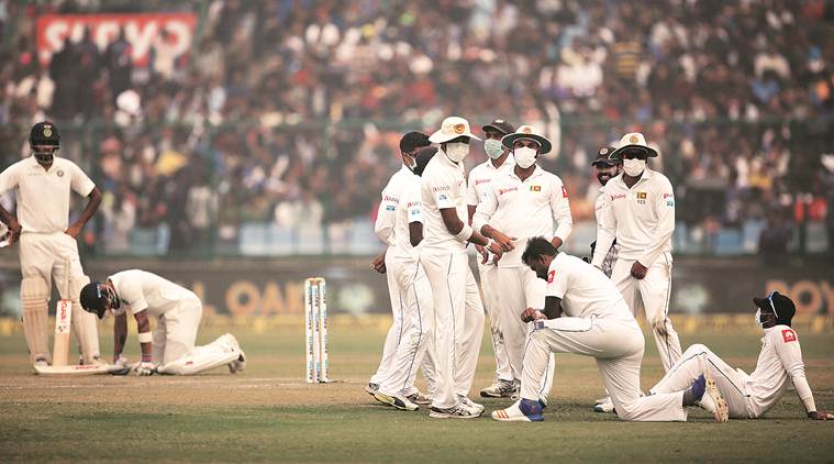 climate change, Pollution in New Delhi, drought in Maharashtra Cricket, climate change cricket, delhi smog, delhi pollution, india vs sri lanka smog, Delhi smog, India vs Bangladesh, pollution in Delhi, Cricket news, Indian Express