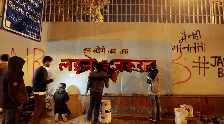 Weeks after campus was stormed, Jamia is fighting back — with some street art