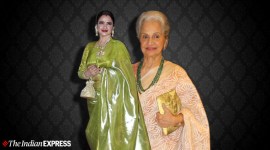 waheeda rehman, rekha, waheeda rehman, rekha javed akhtar party, Deepika Padukone, Deepika Padukone white Sabyasachi sari, Deepika Padukone sari, Deepika Padukone javed akhtar birthday, indian express news