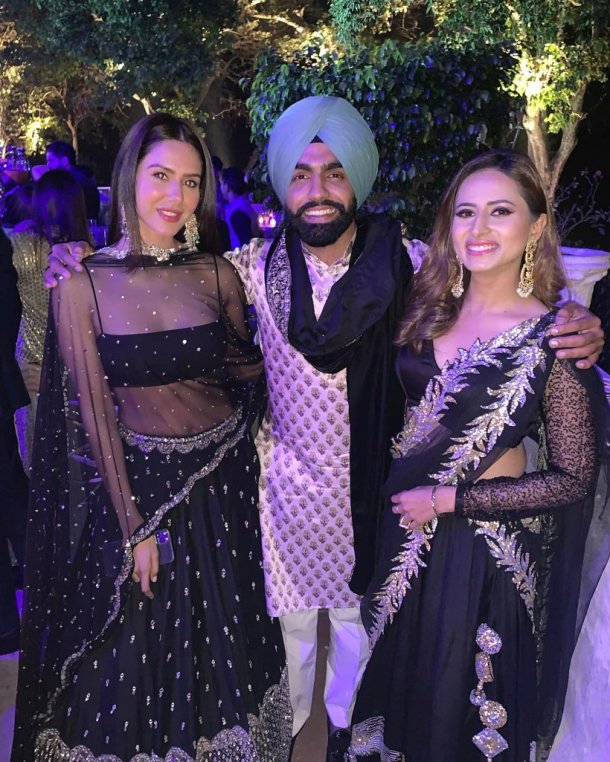 ammy virk, sargun mehta at simran kaur mundi wedding