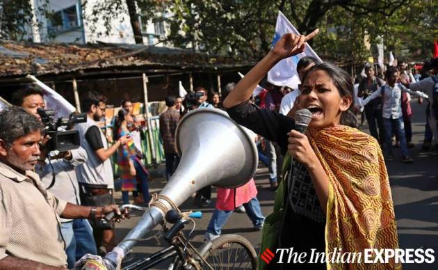 Aishe Ghosh Jadavpur University, Aishe Ghosh Jadavpur University speech, Aishe Ghosh Jadavpur University photos, Aishe Ghosh photos, Aishe Ghosh Kolkata pictures, indian express news