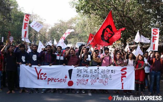 Aishe Ghosh Jadavpur University, Aishe Ghosh Jadavpur University speech, Aishe Ghosh Jadavpur University photos, Aishe Ghosh photos, Aishe Ghosh Kolkata pictures, indian express news