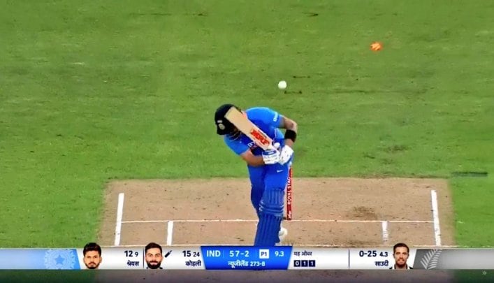 Virat Kohli, Virat Kohli clean bowled, Virat Kohli clean bowled again, Tim Southee Virat Kohli, Virat Kohli bowled by Southee, India lost series, NZvIND ODI, NZ win 2-0