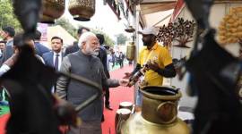 Prime Minister Narendra Modi, PM Modi, Modi at Hunar Haat, Modi hunar haat pictures, Modi litti choka, Hunar Haat, Hunar Haat Delhi